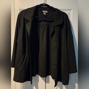 Motto Black Pea Coat for Women - Size 2X